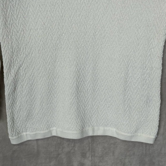 Title Nine Sweater Womens Extra Large White Chevron Knit Long Sleeve Stretch - Picture 4 of 11
